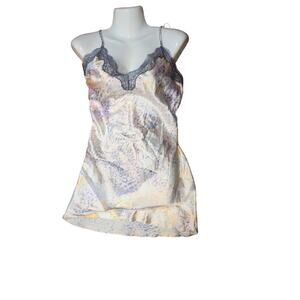 Victoria Secret slip nighty white with pastel cheetah print  size M